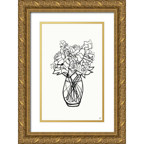Floral Arrangement I Gold Ornate Wood Framed Art Print with Double Matting by Lee, Judson