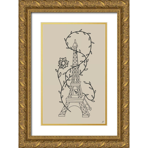 Eiffel Tower II Gold Ornate Wood Framed Art Print with Double Matting by Lee, Judson