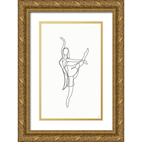 Ballerina III Gold Ornate Wood Framed Art Print with Double Matting by Lee, Judson