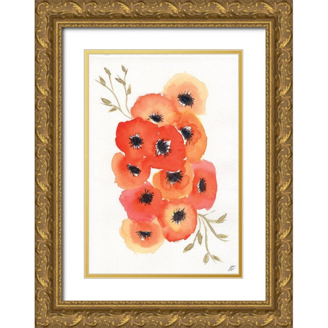Vivid Anemones II Gold Ornate Wood Framed Art Print with Double Matting by Lee, Judson