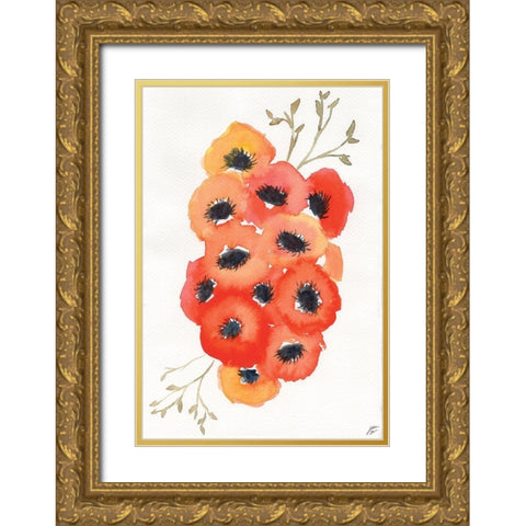 Vivid Anemones I Gold Ornate Wood Framed Art Print with Double Matting by Lee, Judson