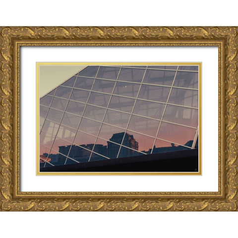 City Sunrise Gold Ornate Wood Framed Art Print with Double Matting by Lee, Judson