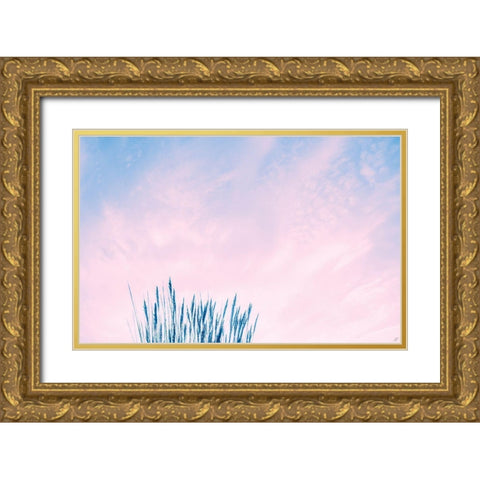 Millennial Pink Sea Grass Gold Ornate Wood Framed Art Print with Double Matting by Lee, Judson