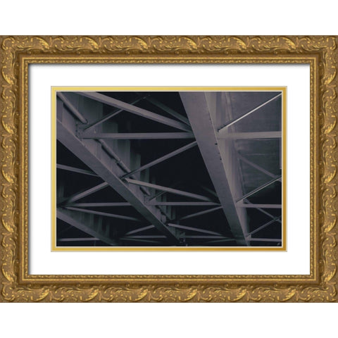 Steel Archiscape Gold Ornate Wood Framed Art Print with Double Matting by Lee, Judson