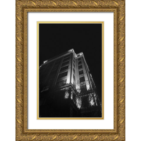 Big Building at Night II Gold Ornate Wood Framed Art Print with Double Matting by Lee, Judson