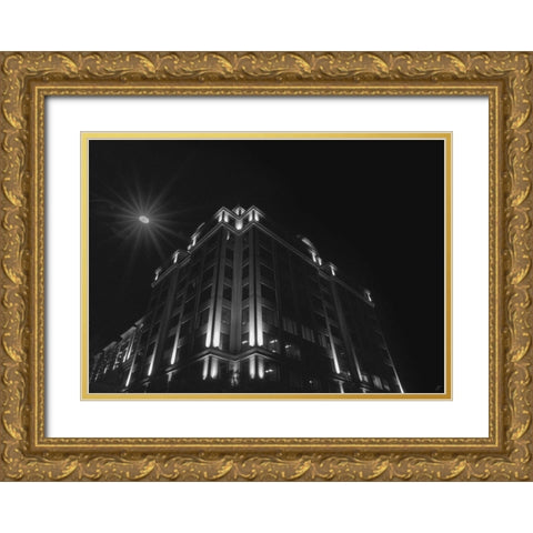 Big Building at Night III Gold Ornate Wood Framed Art Print with Double Matting by Lee, Judson