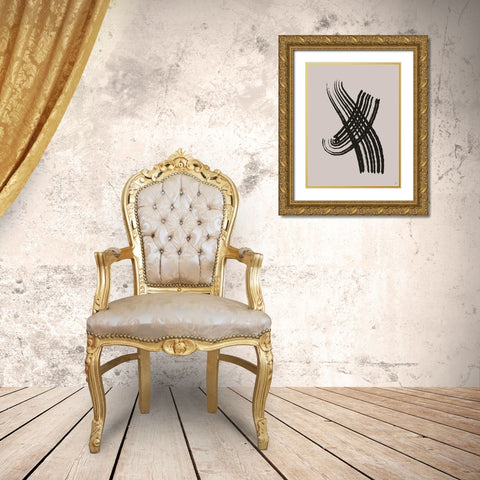 Hake Scrapes II Gold Ornate Wood Framed Art Print with Double Matting by Lee, Judson