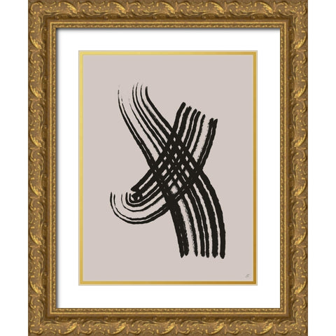 Hake Scrapes II Gold Ornate Wood Framed Art Print with Double Matting by Lee, Judson