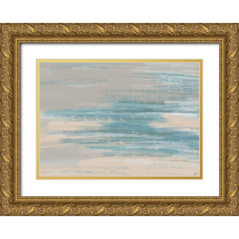Tan-Peach-Teal Gold Ornate Wood Framed Art Print with Double Matting by Lee, Judson