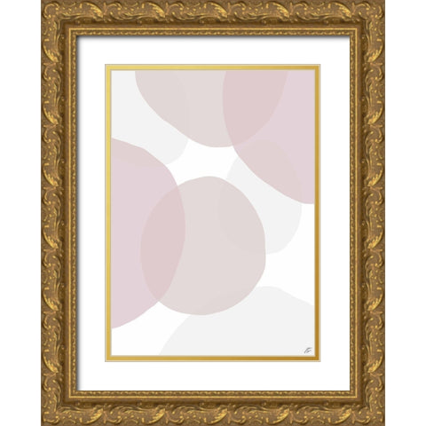 Pink Beach Glass Gold Ornate Wood Framed Art Print with Double Matting by Lee, Judson