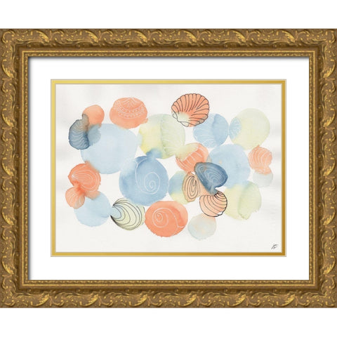 Watercolor and Shells II Gold Ornate Wood Framed Art Print with Double Matting by Lee, Judson
