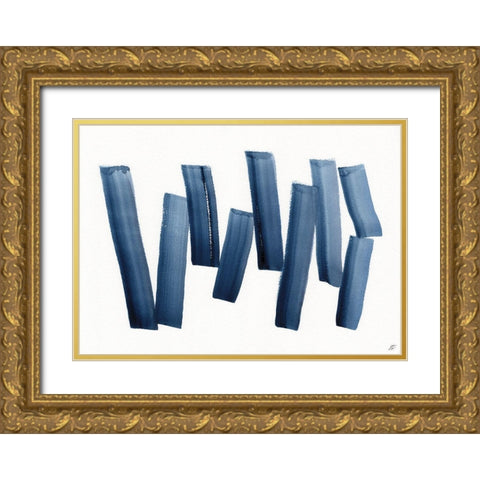 Line Leanings Gold Ornate Wood Framed Art Print with Double Matting by Lee, Judson