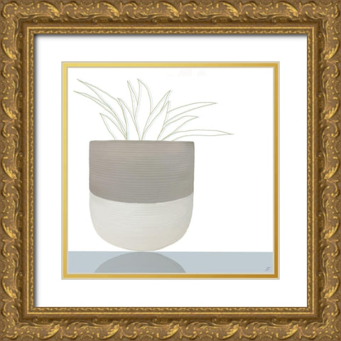 Potted Plant Gold Ornate Wood Framed Art Print with Double Matting by Lee, Judson