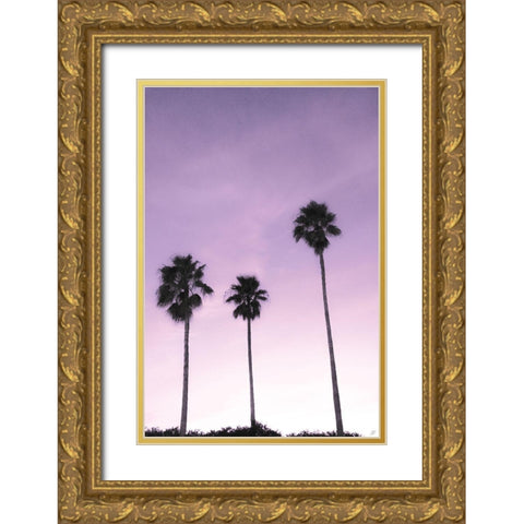 Palms Gold Ornate Wood Framed Art Print with Double Matting by Lee, Judson