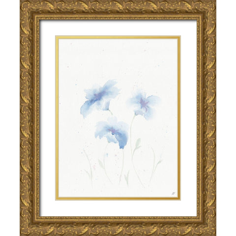 Blue Drop Gold Ornate Wood Framed Art Print with Double Matting by Lee, Judson