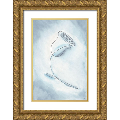 Blue Line Gold Ornate Wood Framed Art Print with Double Matting by Lee, Judson