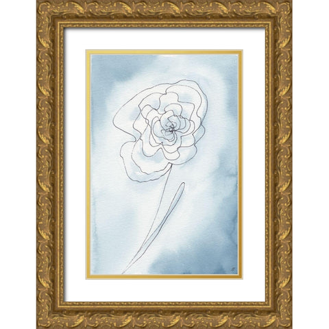 Blue Line II Gold Ornate Wood Framed Art Print with Double Matting by Lee, Judson