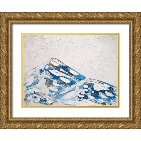 Blue and Gold Mountains Gold Ornate Wood Framed Art Print with Double Matting by Lee, Judson
