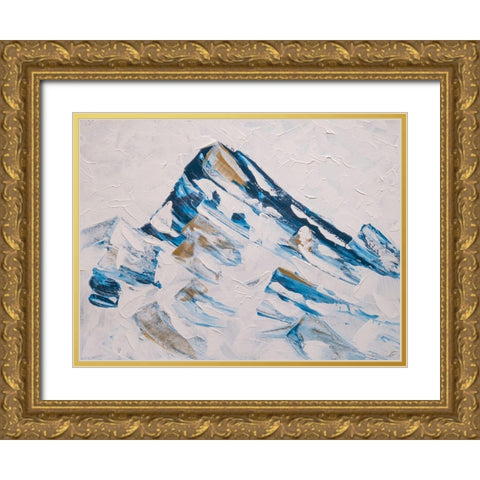 Blue and Gold Mountains Gold Ornate Wood Framed Art Print with Double Matting by Lee, Judson
