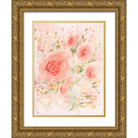 Loosely Floral Gold Ornate Wood Framed Art Print with Double Matting by Lee, Judson