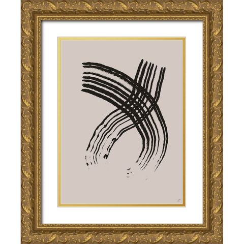 Hake Scrapes II Gold Ornate Wood Framed Art Print with Double Matting by Lee, Judson