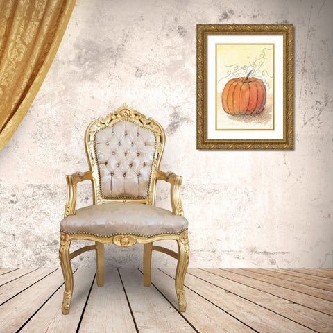 Fall Pumpkin Gold Ornate Wood Framed Art Print with Double Matting by Lee, Judson