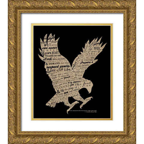 Eagle Kraft Gold Ornate Wood Framed Art Print with Double Matting by Longfellow Designs