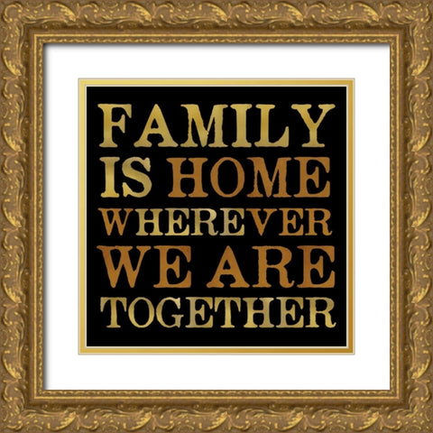 Family Gold Ornate Wood Framed Art Print with Double Matting by Designs, Longfellow