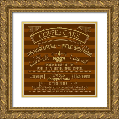 Coffee Cake Gold Ornate Wood Framed Art Print with Double Matting by Designs, Longfellow