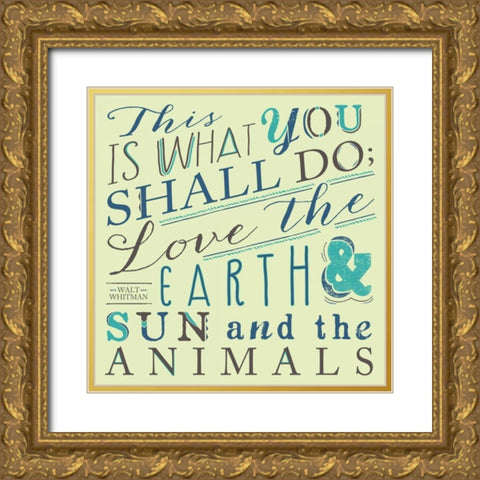 Walt Whitman Gold Ornate Wood Framed Art Print with Double Matting by Longfellow Designs