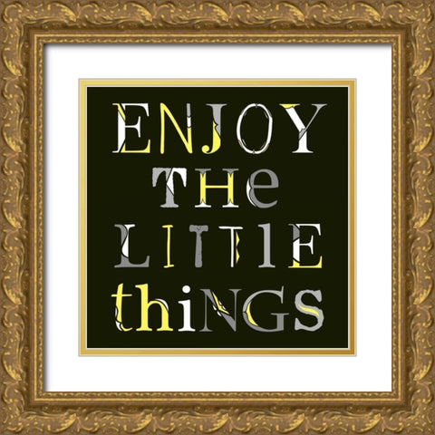 Little Things Gold Ornate Wood Framed Art Print with Double Matting by Longfellow Designs