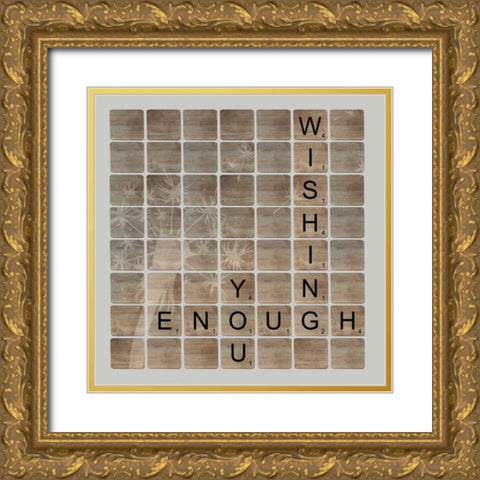 Wish Enough Gold Ornate Wood Framed Art Print with Double Matting by Longfellow Designs