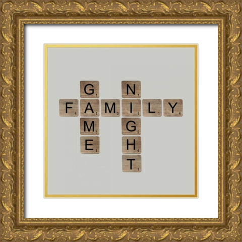 Game Night Gold Ornate Wood Framed Art Print with Double Matting by Longfellow Designs