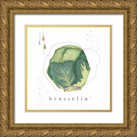 Brussel Gold Ornate Wood Framed Art Print with Double Matting by Longfellow Designs