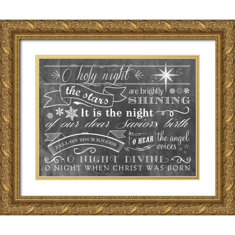 O Holy Night Gold Ornate Wood Framed Art Print with Double Matting by Longfellow Designs