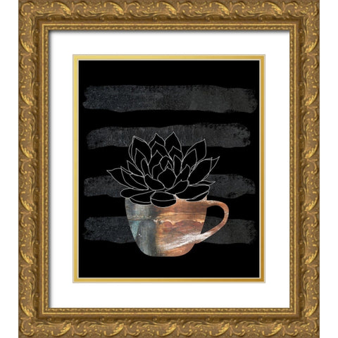 Scandiplant Gold Ornate Wood Framed Art Print with Double Matting by Longfellow Designs