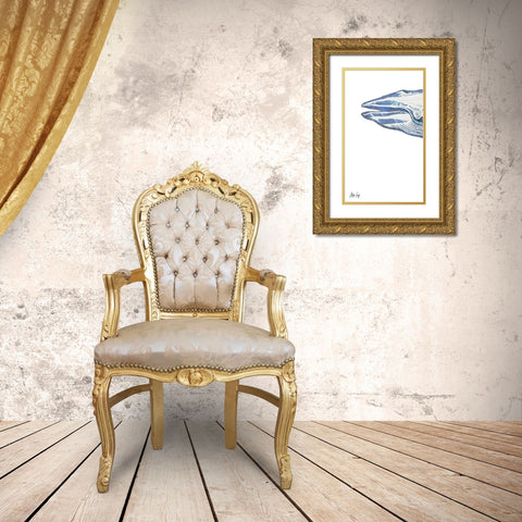 Whale I Gold Ornate Wood Framed Art Print with Double Matting by Fay, Mela