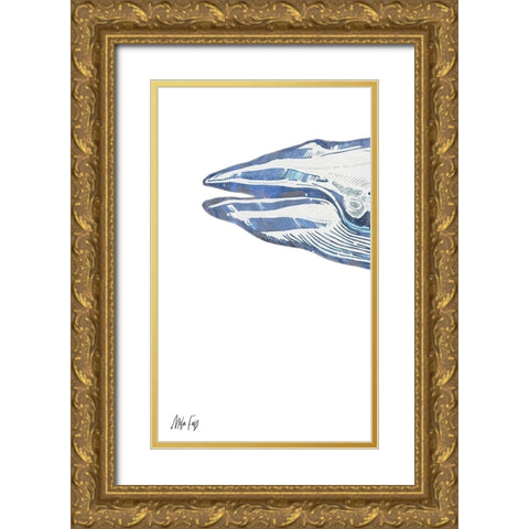 Whale I Gold Ornate Wood Framed Art Print with Double Matting by Fay, Mela
