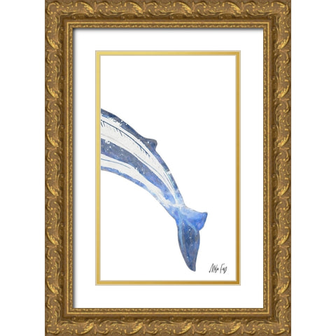 Whale III Gold Ornate Wood Framed Art Print with Double Matting by Fay, Mela