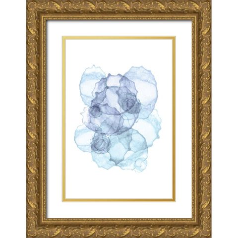 Blue Abstract VII Gold Ornate Wood Framed Art Print with Double Matting by Fay, Mela