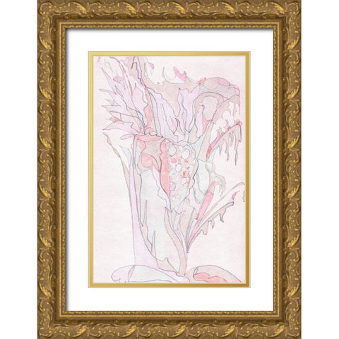 Pink Abstract II Gold Ornate Wood Framed Art Print with Double Matting by Fay, Mela