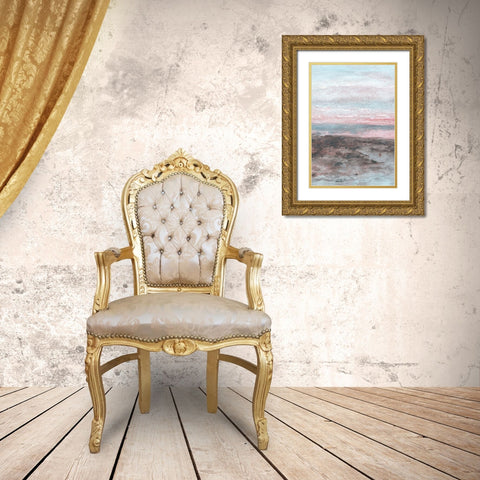 Sunset II Gold Ornate Wood Framed Art Print with Double Matting by Fay, Mela
