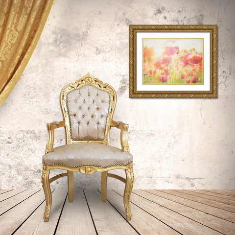 Poppy I Gold Ornate Wood Framed Art Print with Double Matting by Fay, Mela