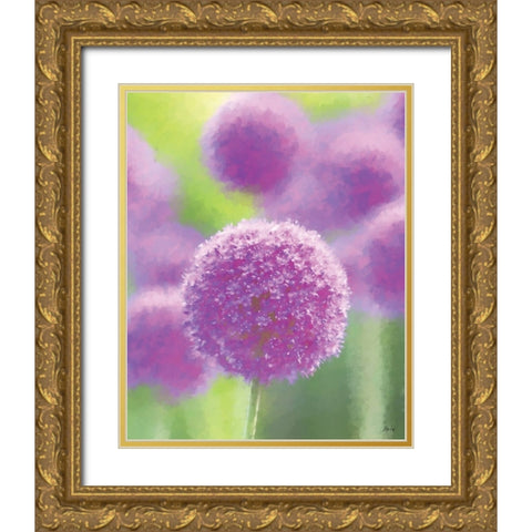 Purple III Gold Ornate Wood Framed Art Print with Double Matting by Fay, Mela