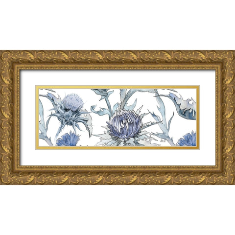 Thistle Zoom Gold Ornate Wood Framed Art Print with Double Matting by Fay, Mela