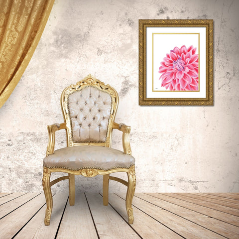 Chrysanthemum Gold Ornate Wood Framed Art Print with Double Matting by Fay, Mela
