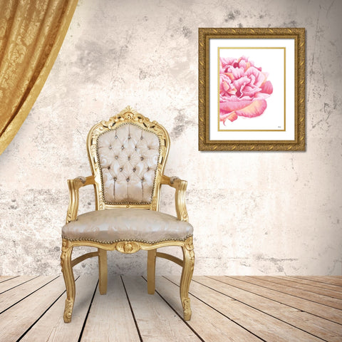 Pink Rose Gold Ornate Wood Framed Art Print with Double Matting by Fay, Mela