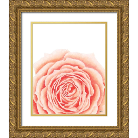 Light Orange Rose Gold Ornate Wood Framed Art Print with Double Matting by Fay, Mela