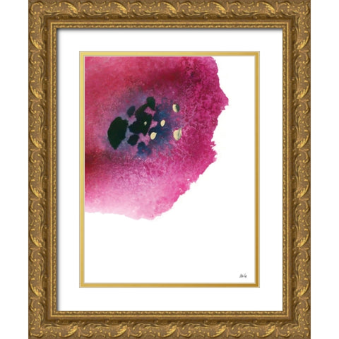 Poppy Painting Gold Ornate Wood Framed Art Print with Double Matting by Fay, Mela