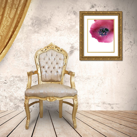 Poppy Painting II Gold Ornate Wood Framed Art Print with Double Matting by Fay, Mela